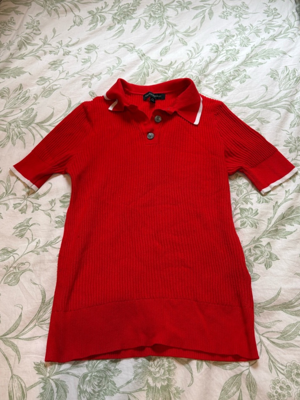 Banana Republic Red Polo Knit Top